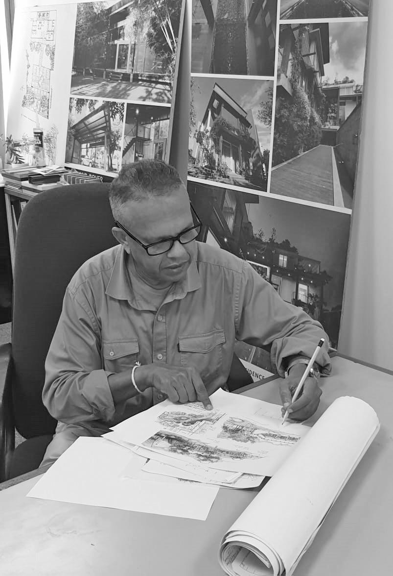 Ariya Gallege in the drawing studio